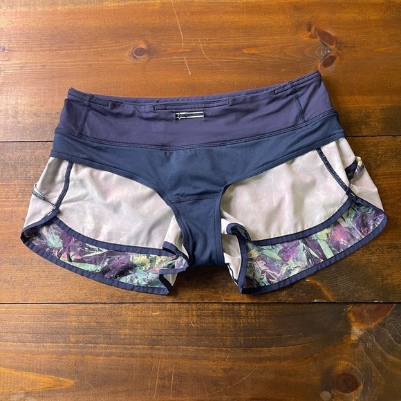 Lululemon Run Speed Short 4-way Stretch Iridescent Multi Deep Navy Women's 6 - Picture 5 of 7